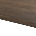 Crafted of solid mango with a washed taupe finish, this stately, rectangular dining table features a square motif coursing its silhouette: two squared pillar legs constructed of rounded panels which appear to float. Amethyst Home provides interior design, new home construction design consulting, vintage area rugs, and lighting in the Des Moines metro area.