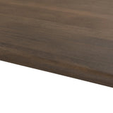 Crafted of solid mango with a washed taupe finish, this stately, rectangular dining table features a square motif coursing its silhouette: two squared pillar legs constructed of rounded panels which appear to float. Amethyst Home provides interior design, new home construction design consulting, vintage area rugs, and lighting in the Des Moines metro area.