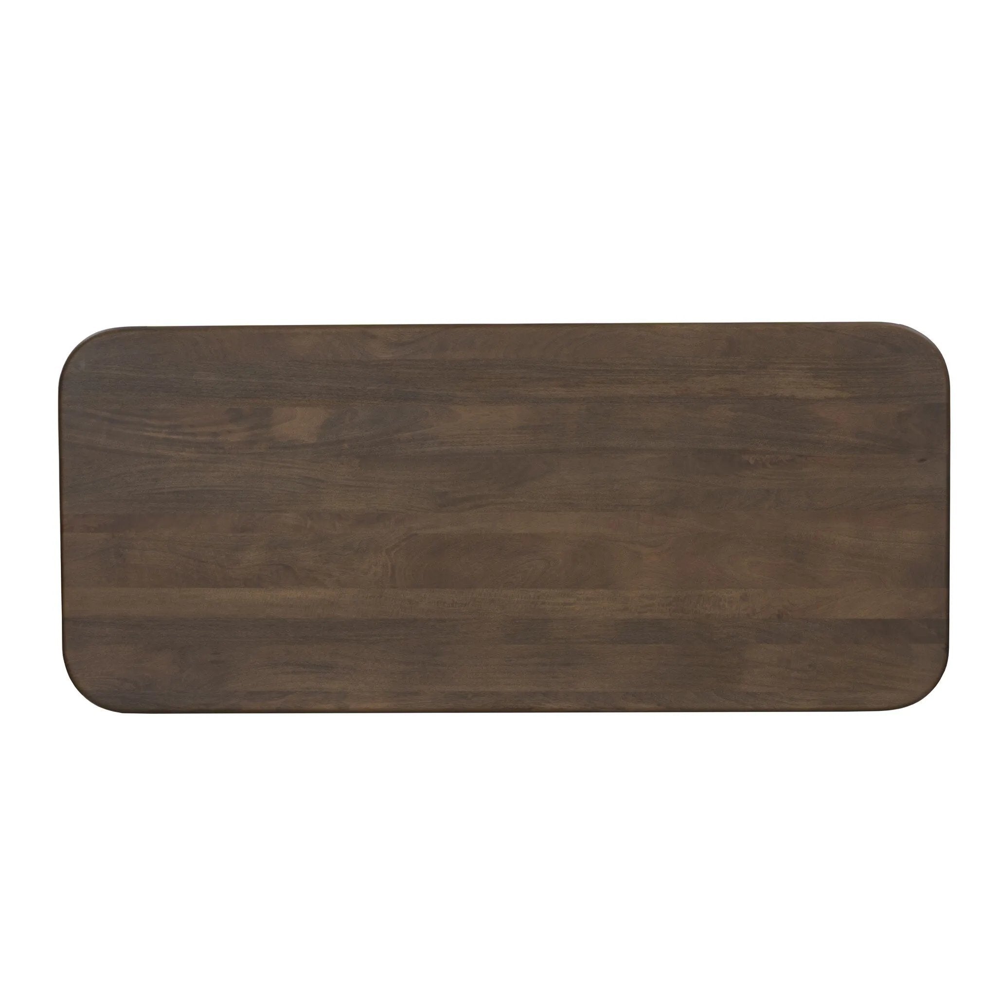 Crafted of solid mango with a washed taupe finish, this stately, rectangular dining table features a square motif coursing its silhouette: two squared pillar legs constructed of rounded panels which appear to float. Amethyst Home provides interior design, new home construction design consulting, vintage area rugs, and lighting in the Tampa metro area.