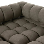 Featuring Roma Alessi Fawn Outdoor 4-Piece Sectional by Four Hands at Amethyst Home. A modern take on mid-century Italian design, soft volume and exaggerated proportions fuse for a sculpted look and playful feel. Atop a plinth-style teak base, outdoor-friendly four-piece sectional features dramatic tufting for a padded sit, indoors and out. Sustainably made wi. Amethyst Home provides interior design, new home construction design consulting, vintage area rugs, and lighting in the Austin metro area.