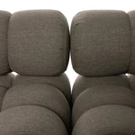 Featuring Roma Alessi Fawn Outdoor 4-Piece Sectional by Four Hands at Amethyst Home. A modern take on mid-century Italian design, soft volume and exaggerated proportions fuse for a sculpted look and playful feel. Atop a plinth-style teak base, outdoor-friendly four-piece sectional features dramatic tufting for a padded sit, indoors and out. Sustainably made . Amethyst Home provides interior design, new home construction design consulting, vintage area rugs, and lighting in the Portland metro area.