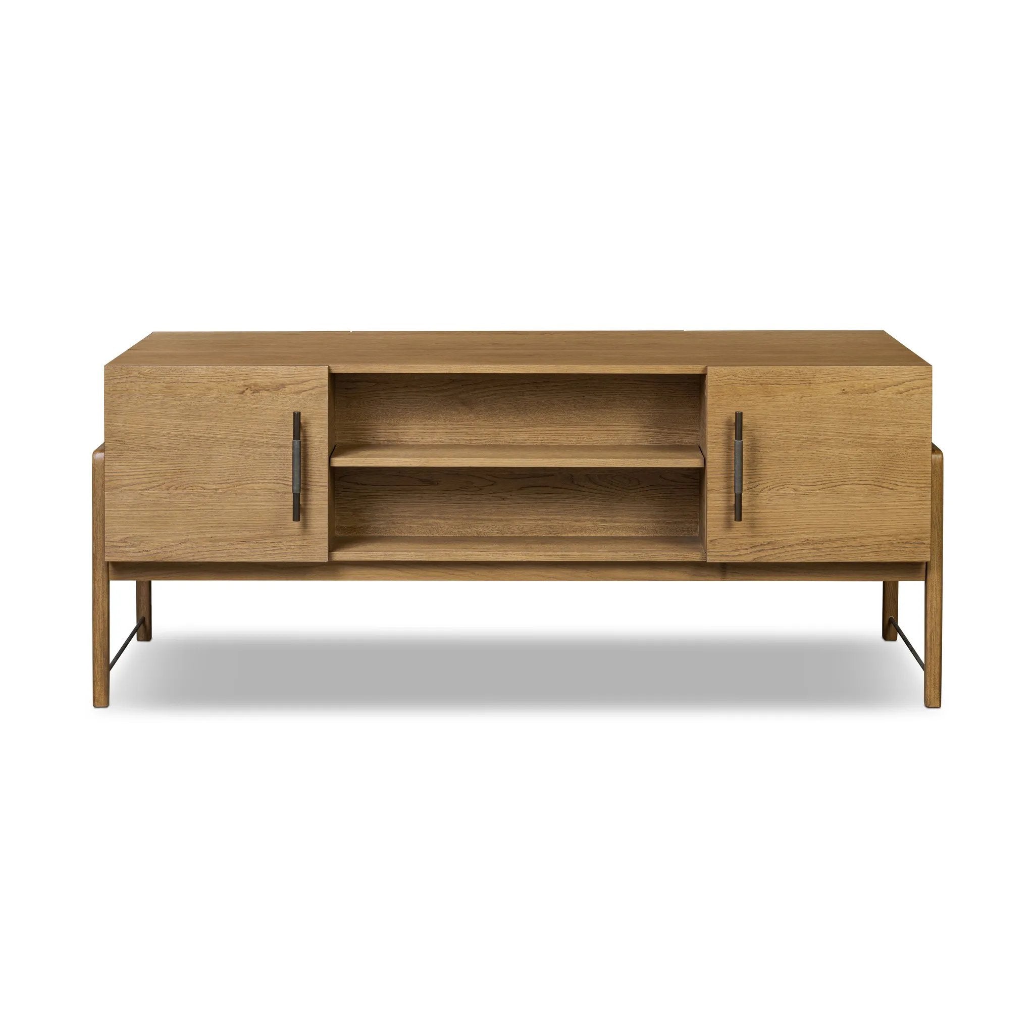 Amber-finished oak crafts shapes a clean silhouette, accented with iron hardware wrapped in black top-grain leather. Vary-sized drawers offer plenty of storage, while outset legs bring a design-forward touch Amethyst Home provides interior design, new home construction design consulting, vintage area rugs, and lighting in the Alpharetta metro area.