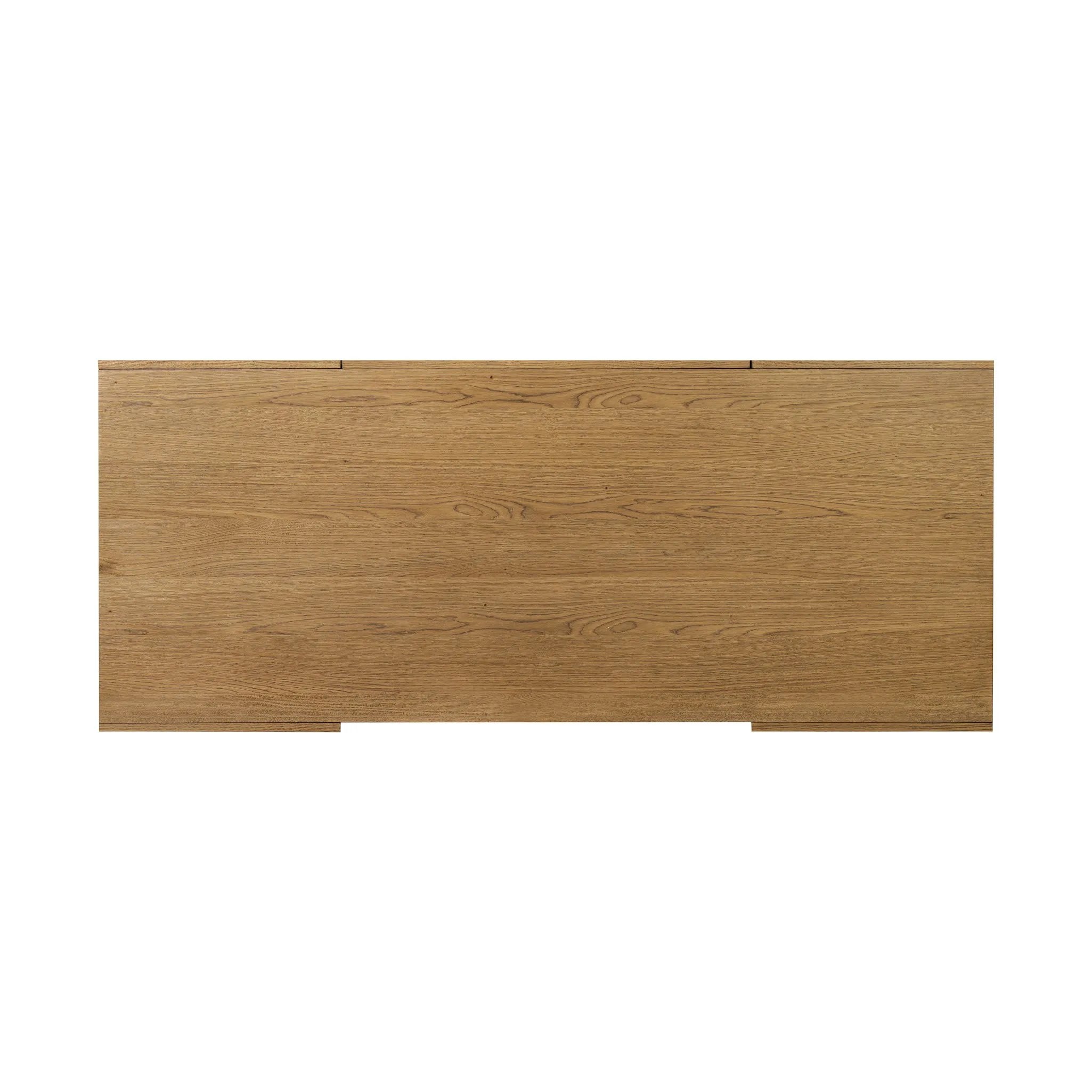 Amber-finished oak crafts shapes a clean silhouette, accented with iron hardware wrapped in black top-grain leather. Vary-sized drawers offer plenty of storage, while outset legs bring a design-forward touch Amethyst Home provides interior design, new home construction design consulting, vintage area rugs, and lighting in the San Diego metro area.