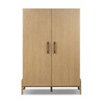 Accented with iron hardware wrapped in tan top-grain leather, light-finished oak veneer forms a clean silhouette with plenty of storage. Outset legs add an element of interest.As fans of wabi sabi materials at Amethyst, we love the optimistic inspired Rosedale Cabinet - Yucca Oak Veneer. Amethyst Home provides interior design, new home construction design consulting, vintage area rugs, and lighting in the Kansas City metro area.