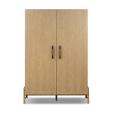 Accented with iron hardware wrapped in tan top-grain leather, light-finished oak veneer forms a clean silhouette with plenty of storage. Outset legs add an element of interest.As fans of wabi sabi materials at Amethyst, we love the optimistic inspired Rosedale Cabinet - Yucca Oak Veneer. Amethyst Home provides interior design, new home construction design consulting, vintage area rugs, and lighting in the Kansas City metro area.