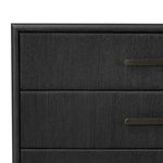 Elevate your bedroom styling with a storage-driven dresser of black-finished oak. A smooth top pairs with eight spacious drawers covered with woven paper cord. The result: a dark, Scandinavian-inspired look that will work into your collection beautifully Amethyst Home provides interior design, new home construction design consulting, vintage area rugs, and lighting in the Newport Beach metro area.