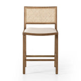 Featuring Sage Savile Flax Bar + Counter Stool by Four Hands at Amethyst Home. Mixed materials make the chair. Solid natural beech wood features a natural cane back for extra texture, while a butterscotch-finished faux leather seat serves total comfort.BarOverall Dimensions: 20.50"w x 23.00"d x 42.50"hWeight: 22.05 lbsCounterOverall Dimensions: 20.50"w x 23.00. Amethyst Home provides interior design, new home construction design consulting, vintage area rugs, and lighting in the Dallas metro area.