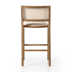 Featuring Sage Savile Flax Bar + Counter Stool by Four Hands at Amethyst Home. Mixed materials make the chair. Solid natural beech wood features a natural cane back for extra texture, while a butterscotch-finished faux leather seat serves total comfort.BarOverall Dimensions: 20.50"w x 23.00"d x 42.50"hWeight: 22.05 lbsCounterOverall Dimensions: 20.50"w x . Amethyst Home provides interior design, new home construction design consulting, vintage area rugs, and lighting in the Kansas City metro area.