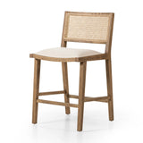 Featuring Sage Savile Flax Bar + Counter Stool by Four Hands at Amethyst Home. Mixed materials make the chair. Solid natural beech wood features a natural cane back for extra texture, while a butterscotch-finished faux leather seat serves total comfort.BarOverall Dimensions: 20.50"w x 23.00"d x 42.50"hWeight: 22.05 lbsCounterOverall Dimensions: 20.50"w x 23.00". Amethyst Home provides interior design, new home construction design consulting, vintage area rugs, and lighting in the Miami metro area.