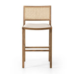 Featuring Sage Savile Flax Bar + Counter Stool by Four Hands at Amethyst Home. Mixed materials make the chair. Solid natural beech wood features a natural cane back for extra texture, while a butterscotch-finished faux leather seat serves total comfort.BarOverall Dimensions: 20.50"w x 23.00"d x 42.50"hWeight: 22.05 lbsCounterOverall Dimensions: 20.50"w . Amethyst Home provides interior design, new home construction design consulting, vintage area rugs, and lighting in the Winter Garden metro area.