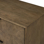 Influenced by contemporary design, this dresser’s simple frame showcases thick brown oak veneer with a tiled oyster cut pattern on the insert panels. Store your favorite clothing in four drawers with minimalist metal pulls.As fans of clean aesthetics at Amethyst, we love the nature inspired Salta 4 Drawer Dresser - Brown Oak Thin Oyster. Amethyst Home provides interior design, new home construction design consulting, vintage area rugs, and lighting in the Laguna Beach metro area.