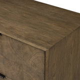 Influenced by contemporary design, this dresser’s simple frame showcases thick brown oak veneer with a tiled oyster cut pattern on the insert panels. Store your favorite clothing in four drawers with minimalist metal pulls.As fans of clean aesthetics at Amethyst, we love the nature inspired Salta 4 Drawer Dresser - Brown Oak Thin Oyster. Amethyst Home provides interior design, new home construction design consulting, vintage area rugs, and lighting in the Laguna Beach metro area.