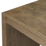 This desk’s simple frame showcases warm brown solid oak with an oyster cut grid pattern on the top and sides. Three drawers create space for office supplies and more.As fans of luxe aesthetics at Amethyst, we love the warm modern inspired Salta Desk - Brown Oak Thick Veneer. Amethyst Home provides interior design, new home construction design consulting, vintage area rugs, and lighting in the Miami metro area.