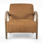 Featuring Sandro Nubuck Cognac Chair by Four Hands at Amethyst Home. This versatile accent chair is upholstered in a faux Mongolian shearling with a textural high pile. A contrasting, chunky parawood frame hugs the seat and is wire-brushed for a warm, vintage feel.Overall Dimensions: 29.50"w x 41.00"d x 32.00"hWeight : 45.19 lbsMaterials : Top Grain Leathe. Amethyst Home provides interior design, new home construction design consulting, vintage area rugs, and lighting in the Alpharetta metro area.