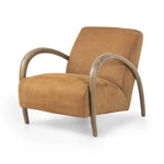 Featuring Sandro Nubuck Cognac Chair by Four Hands at Amethyst Home. This versatile accent chair is upholstered in a faux Mongolian shearling with a textural high pile. A contrasting, chunky parawood frame hugs the seat and is wire-brushed for a warm, vintage feel.Overall Dimensions: 29.50"w x 41.00"d x 32.00"hWeight : 45.19 lbsMaterials : Top Grain Leather, . Amethyst Home provides interior design, new home construction design consulting, vintage area rugs, and lighting in the Houston metro area.