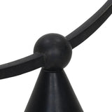 Cast aluminum shapes a statement-sized candle holder, with an asymmetrical format and swooping arms across a ball finial detail in the center. The balance of molded, cast shapes meets the refined geometric look of the tapered base. Use with tapered candles only Amethyst Home provides interior design, new home construction design consulting, vintage area rugs, and lighting in the Portland metro area.