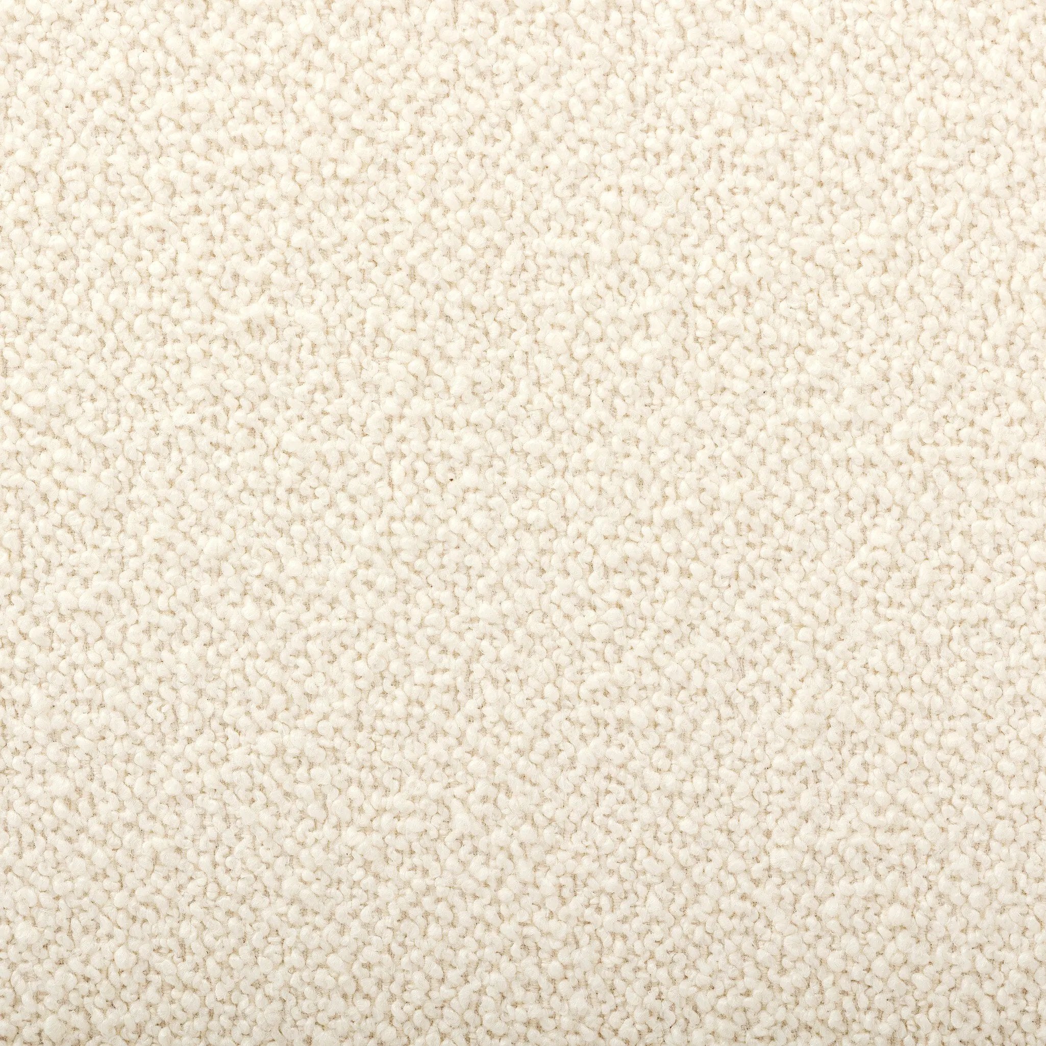 A traditional wool-blend fabric in cream covers this versatile ottoman for an easy fit in any room Amethyst Home provides interior design, new home construction design consulting, vintage area rugs, and lighting in the Kansas City metro area.