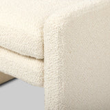 A traditional wool-blend fabric in cream covers this versatile ottoman for an easy fit in any room Amethyst Home provides interior design, new home construction design consulting, vintage area rugs, and lighting in the Park City metro area.