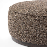 Featuring Sinclair Ivan Granite Large Round Ottoman by Four Hands at Amethyst Home. This large, round ottoman adds a hip retro vibe as a coffee table or extra seating. Covered in a soft cotton/poly/acrylic blend with lows and highs throughout for added depth and texture.Overall Dimensions: 36.00"w x 36.00"d x 14.50"hWeight : 26.46 lbsMaterials: 60% Acrylic, 3. Amethyst Home provides interior design, new home construction design consulting, vintage area rugs, and lighting in the Houston metro area.