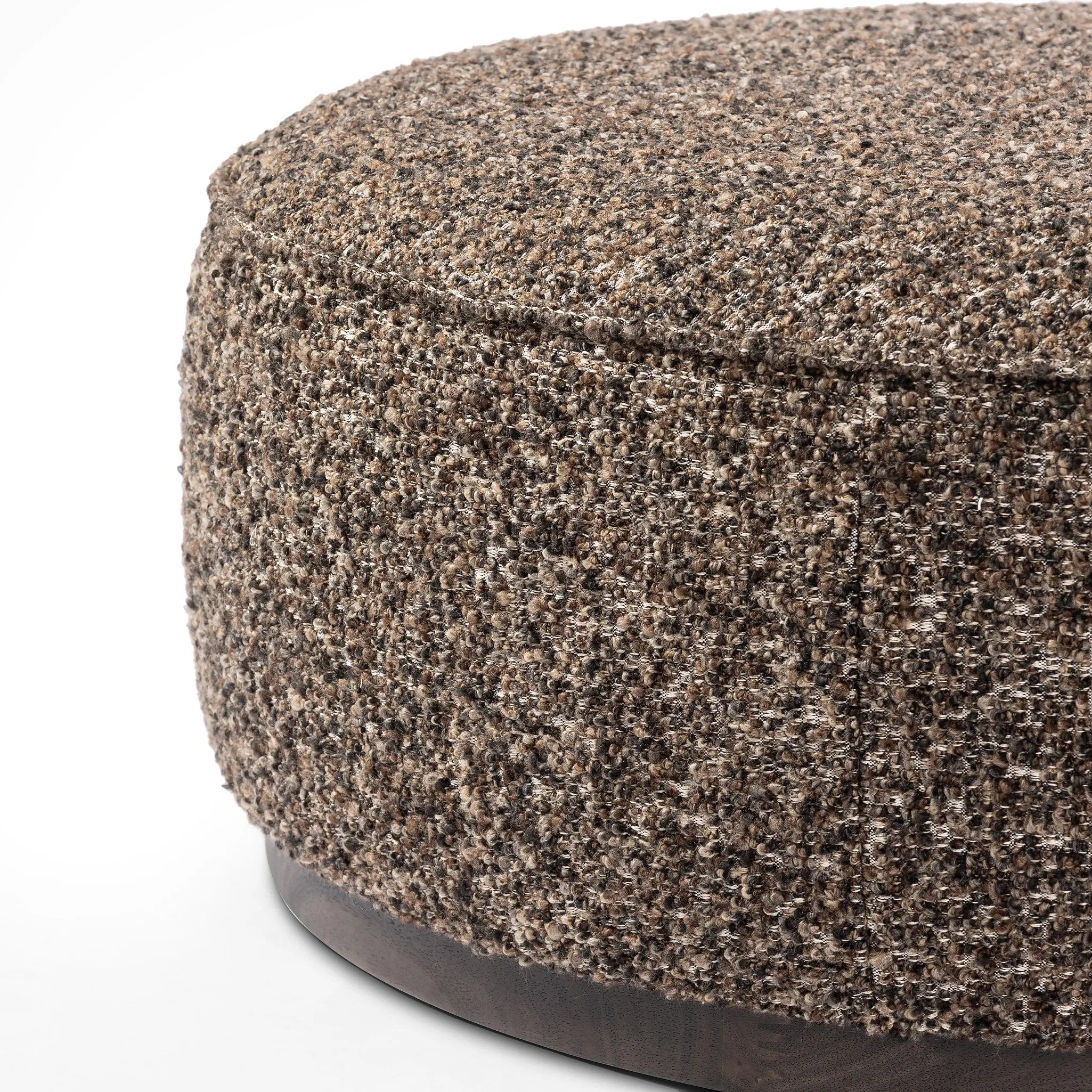 Featuring Sinclair Ivan Granite Large Round Ottoman by Four Hands at Amethyst Home. This large, round ottoman adds a hip retro vibe as a coffee table or extra seating. Covered in a soft cotton/poly/acrylic blend with lows and highs throughout for added depth and texture.Overall Dimensions: 36.00"w x 36.00"d x 14.50"hWeight : 26.46 lbsMaterials: 60% Acrylic, 3. Amethyst Home provides interior design, new home construction design consulting, vintage area rugs, and lighting in the Houston metro area.