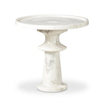 Crafted from solid white marble and shaped into a sculpted silhouette using a lathe. A tray top is perfectly size to keep your favorite drink or book within reach.Collection: Marlo Amethyst Home provides interior design, new home construction design consulting, vintage area rugs, and lighting in the Calabasas metro area.