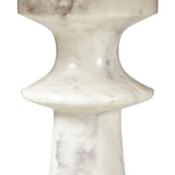 Crafted from solid white marble and shaped into a sculpted silhouette using a lathe. A tray top is perfectly size to keep your favorite drink or book within reach.Collection: Marlo Amethyst Home provides interior design, new home construction design consulting, vintage area rugs, and lighting in the Monterey metro area.