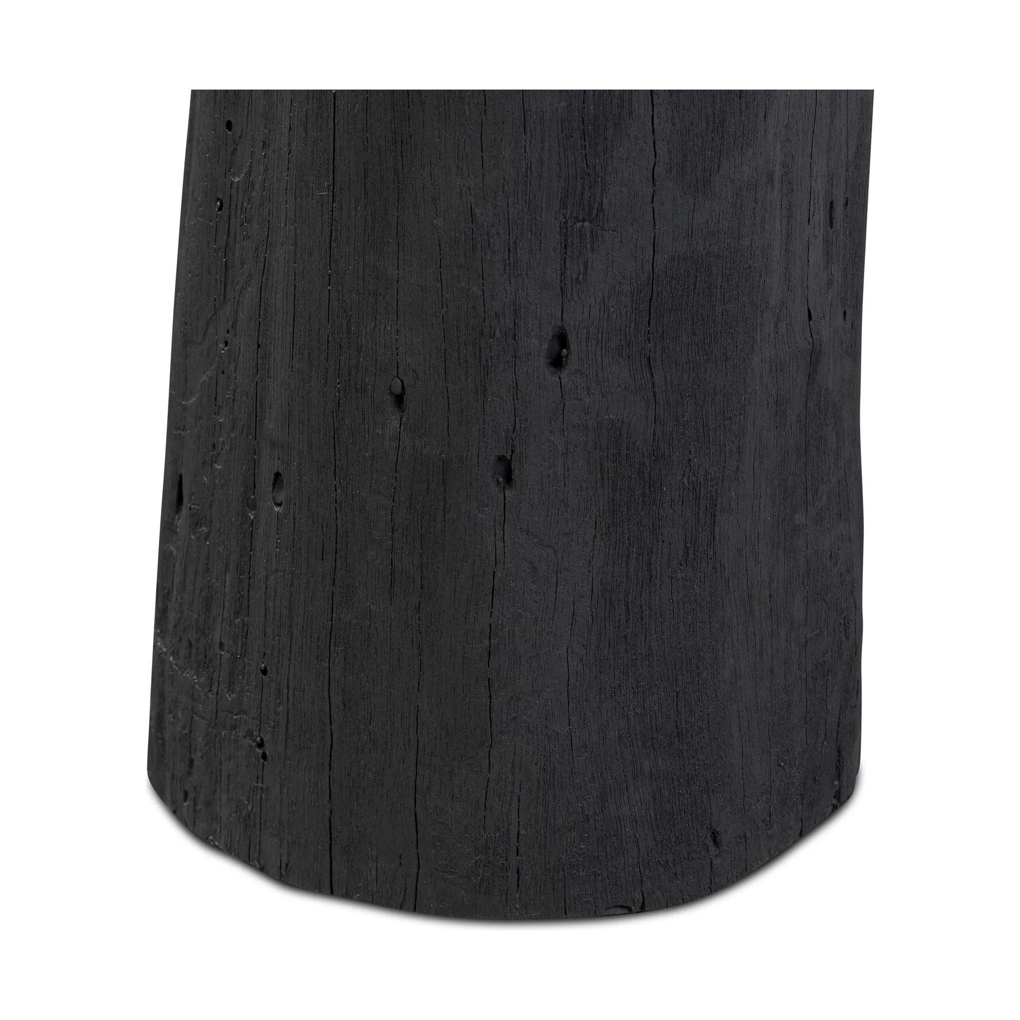 Ground any room with a style inspired by the beautiful simplicity of nature. Made of black-finished resin, the form for this special piece is molded from a tree trunk, then cast in resin to recreate the same shape and texture of the trunk — talk about a true statement piece Amethyst Home provides interior design, new home construction design consulting, vintage area rugs, and lighting in the Los Angeles metro area.