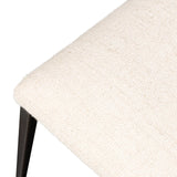 Bring a slim, light look to the dining room. This dining chair pairs cream performance fabric exclusive to Four Hands and bronzed iron to craft a simple, airy look. A tapered leg and decorative handle on the back elevate the look. Amethyst Home provides interior design, new home construction design consulting, vintage area rugs, and lighting in the Seattle metro area.