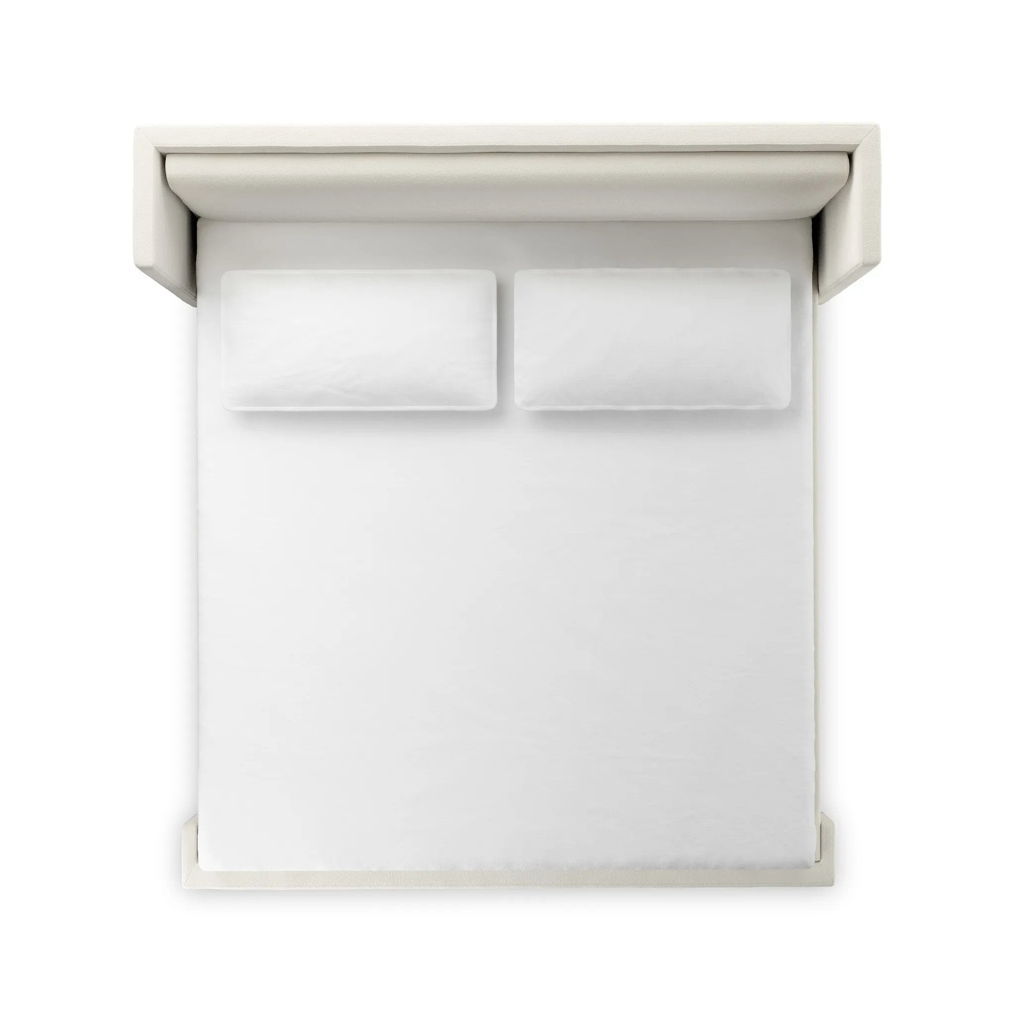 A shorter wingspan and geometric cutouts define this modern-day shelter wingback bed, designed for comfort from every angle. Upholstered in a cream fabric with subtle texture and a soft hand Amethyst Home provides interior design, new home construction design consulting, vintage area rugs, and lighting in the Salt Lake City metro area.