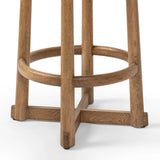 Featuring Staria Saxon Sand Swivel Stool by Four Hands at Amethyst Home. Perfectly sized for the counter, a 360-degree swivel stool pairs a warm oak frame with sand seating in a chunky basketweave. Tapered legs meet a crossed base ties it all together. Overall Dimensions: 18.25"w x 18.25"d x 27.50"h. Amethyst Home provides interior design, new home construction design consulting, vintage area rugs, and lighting in the Winter Garden metro area.