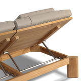 Grade A teak is fine sanded into a soft, unfinished outdoor double chaise that highlights the wood's natural grain, thick cushioning for a sink-in feel. Cover or store inside during inclement weather and when not in use.As fans of natural style at Amethyst, we love the designer inspired Sterling Outdoor Double Chaise - Ibiza Mole. Amethyst Home provides interior design, new home construction design consulting, vintage area rugs, and lighting in the Omaha metro area.
