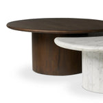 Featuring Stuart White Calacatta Marble Nesting Coffee Tables - MIX & Match by Four Hands at Amethyst Home. Elevate the look of your living space with a nest-style set of coffee tables — one larger table made from mixed reclaimed woods and a smaller table of white Calacatta marble. Together, they make for a true mixed materials moment.Large Marble, Small Wo. Amethyst Home provides interior design, new home construction design consulting, vintage area rugs, and lighting in the Charlotte metro area.