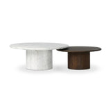 Featuring Stuart White Calacatta Marble Nesting Coffee Tables - MIX & Match by Four Hands at Amethyst Home. Elevate the look of your living space with a nest-style set of coffee tables — one larger table made from mixed reclaimed woods and a smaller table of white Calacatta marble. Together, they make for a true mixed materials moment.Large Marble, Small Wo. Amethyst Home provides interior design, new home construction design consulting, vintage area rugs, and lighting in the Nashville metro area.