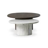 Featuring Stuart White Calacatta Marble Nesting Coffee Tables - MIX & Match by Four Hands at Amethyst Home. Elevate the look of your living space with a nest-style set of coffee tables — one larger table made from mixed reclaimed woods and a smaller table of white Calacatta marble. Together, they make for a true mixed materials moment.Large Marble, Small Wo. Amethyst Home provides interior design, new home construction design consulting, vintage area rugs, and lighting in the Park City metro area.