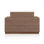 Featuring Suri Arashi Salt Outdoor Chair by Four Hands at Amethyst Home. Elevate your outdoors. A wide-format outdoor chair features a faux hyacinth frame and plinth base. Linear details and a boxy silhouette make this piece truly timeless, while a knife-edge back  cushion softens the whole look. Upholstered in 100% olefin, known for its UV-resistant, water. Amethyst Home provides interior design, new home construction design consulting, vintage area rugs, and lighting in the Nashville metro area.