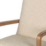 A classic silhouette is modernized with a cotton- and linen-blend performance fabric, then elevated with a top-grain leather back Amethyst Home provides interior design, new home construction design consulting, vintage area rugs, and lighting in the Tampa metro area.