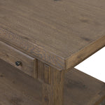 This butcher block-inspired island maximizes space with a streamlined design. Crafted from solid oak with beautiful graining throughout and iron accents. Features a thick tabletop, two drawers and a wide open shelf below.As fans of luxe design at Amethyst, we love the nature inspired Tobiah Kitchen Island. Amethyst Home provides interior design, new home construction design consulting, vintage area rugs, and lighting in the Des Moines metro area.