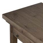 This butcher block-inspired island maximizes space with a streamlined design. Crafted from solid oak with beautiful graining throughout and iron accents. Features a thick tabletop, two drawers and a wide open shelf below.As fans of luxe design at Amethyst, we love the nature inspired Tobiah Kitchen Island. Amethyst Home provides interior design, new home construction design consulting, vintage area rugs, and lighting in the Kansas City metro area.