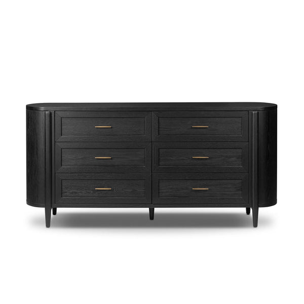 Tolle Drifted Matte Black 6 Drawer Dresser | shipping 07/10/2026