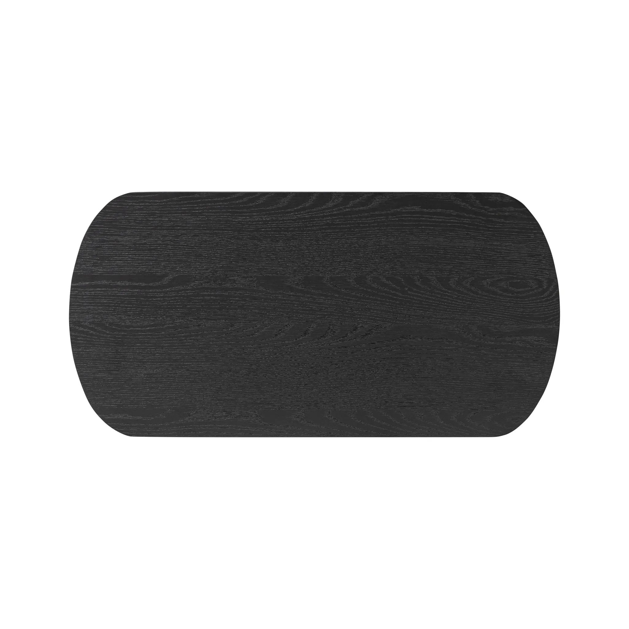 Infuse your collection with timeless midcentury design. Crafted from oak and parawood, a two-drawer nightstand is finished in a matte black, with simple brass hardware Amethyst Home provides interior design, new home construction design consulting, vintage area rugs, and lighting in the Park City metro area.