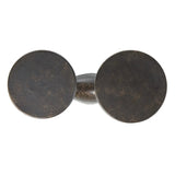 Made from distressed metal with a bronzed finish, an organically shaped end table features two tabletops, perfectly sized for your drink or favorite book Amethyst Home provides interior design, new home construction design consulting, vintage area rugs, and lighting in the Des Moines metro area.