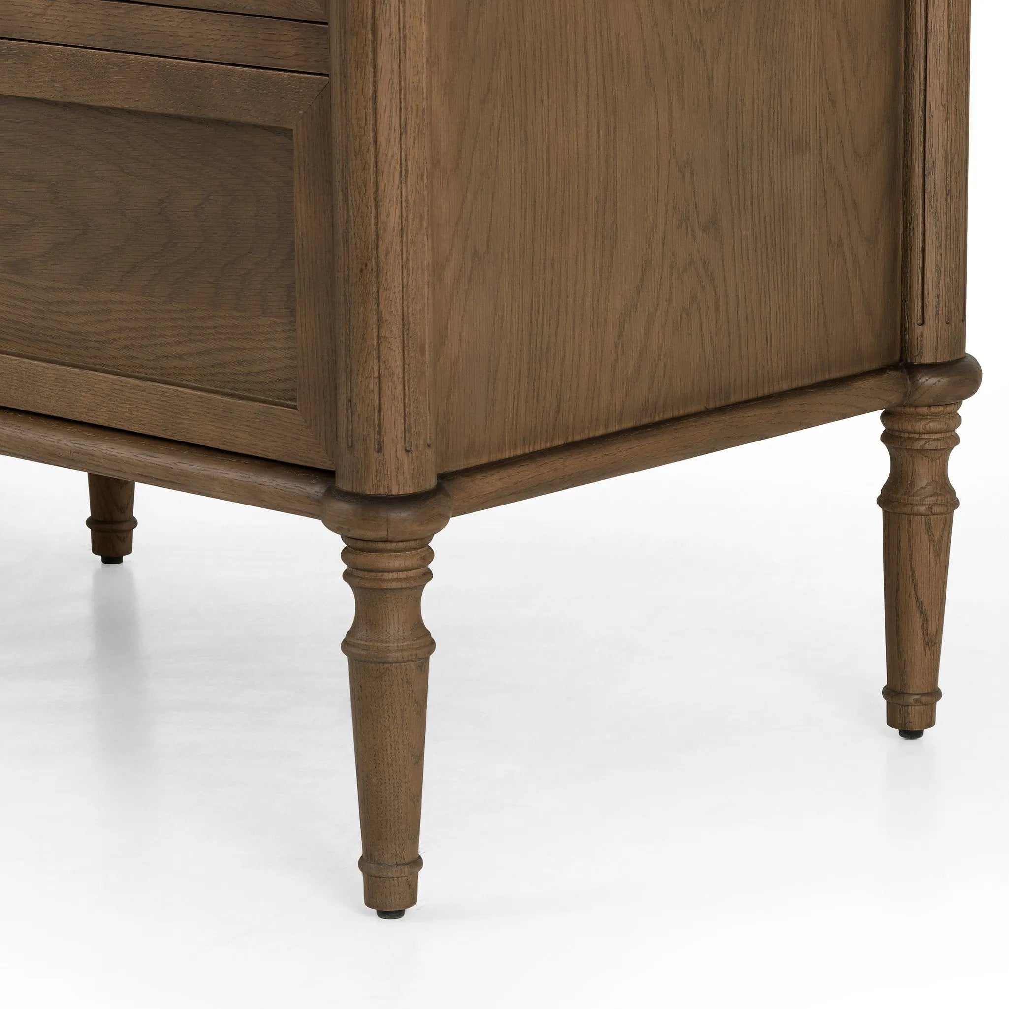 Made from toasted oak with slim legs, nine drawers bring antique European vibes to modern bedroom styling. This item has been modified to comply with the STURDY Act. See a full list of modified products and data changes in the “STURDY Act” file in the Downloads section below Amethyst Home provides interior design, new home construction design consulting, vintage area rugs, and lighting in the Salt Lake City metro area.