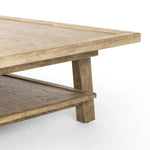 Featuring Trinity Distressed Light Oak Coffee Table by Four Hands at Amethyst Home. This Asian-inspired design made from light, distressed oak features mortise-and-tenon joinery, which connects protruding stretchers to sturdy legs. Lower shelving for bonus storage and display.Overall Dimensions: 65.00"w x 35.50"d x 16.00"hWeight : 127.87 lbsMaterials : So. Amethyst Home provides interior design, new home construction design consulting, vintage area rugs, and lighting in the Kansas City metro area.