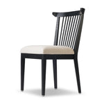 A linear dining style inspired by Japanese tea houses, crafted from black-finished ash. Designed for comfort, a thick cushion