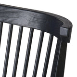 A linear dining style inspired by Japanese tea houses, crafted from black-finished ash. Designed for comfort, a thick cushion