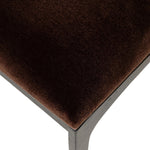 A metal frame with a tapered profile pairs with a velvety brown upholstered seat and back, striking balance in both scale in texture.As lovers of natural aesthetics at Amethyst, we love the warm modern inspired Valeene Dining Chair - Monte Chocolate. This item pairs well with other brands such as Four Hands and is perfect for loft homes Amethyst Home provides interior design, new home construction design consulting, vintage area rugs, and lighting in the Salt Lake City metro area.