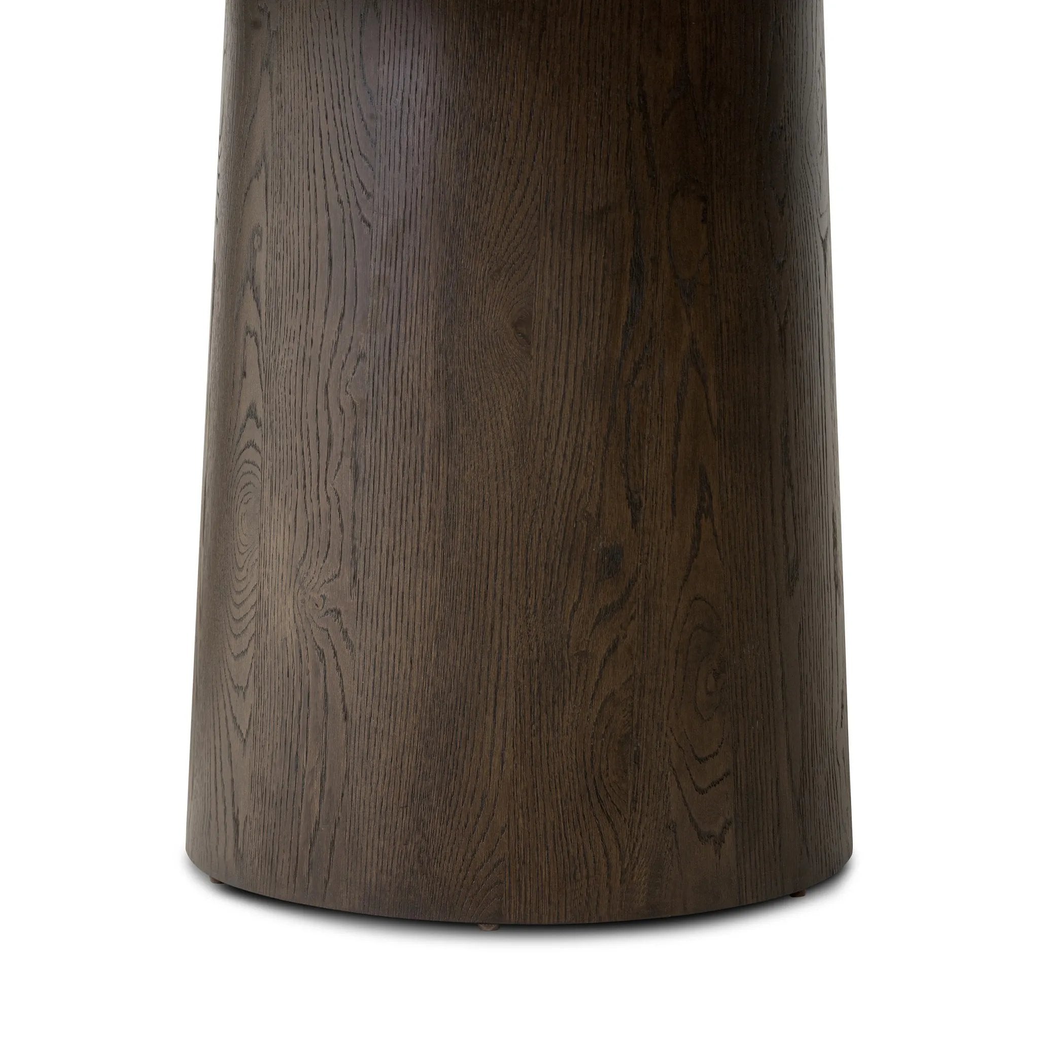 Featuring Valen Rustic Brown Oak Veneer Dining Table by Four Hands at Amethyst Home. Smooth and shapely with heavy proportions, exaggerated cylinder legs pair with a softened pill-shaped top, with subtly arched sides. Made from oak veneer with a rustic brown finish, for a warm, welcoming look.Overall Dimensions: 108.00"w x 45.00"d x 30.00"hWeight : 254.63 l. Amethyst Home provides interior design, new home construction design consulting, vintage area rugs, and lighting in the Nashville metro area.