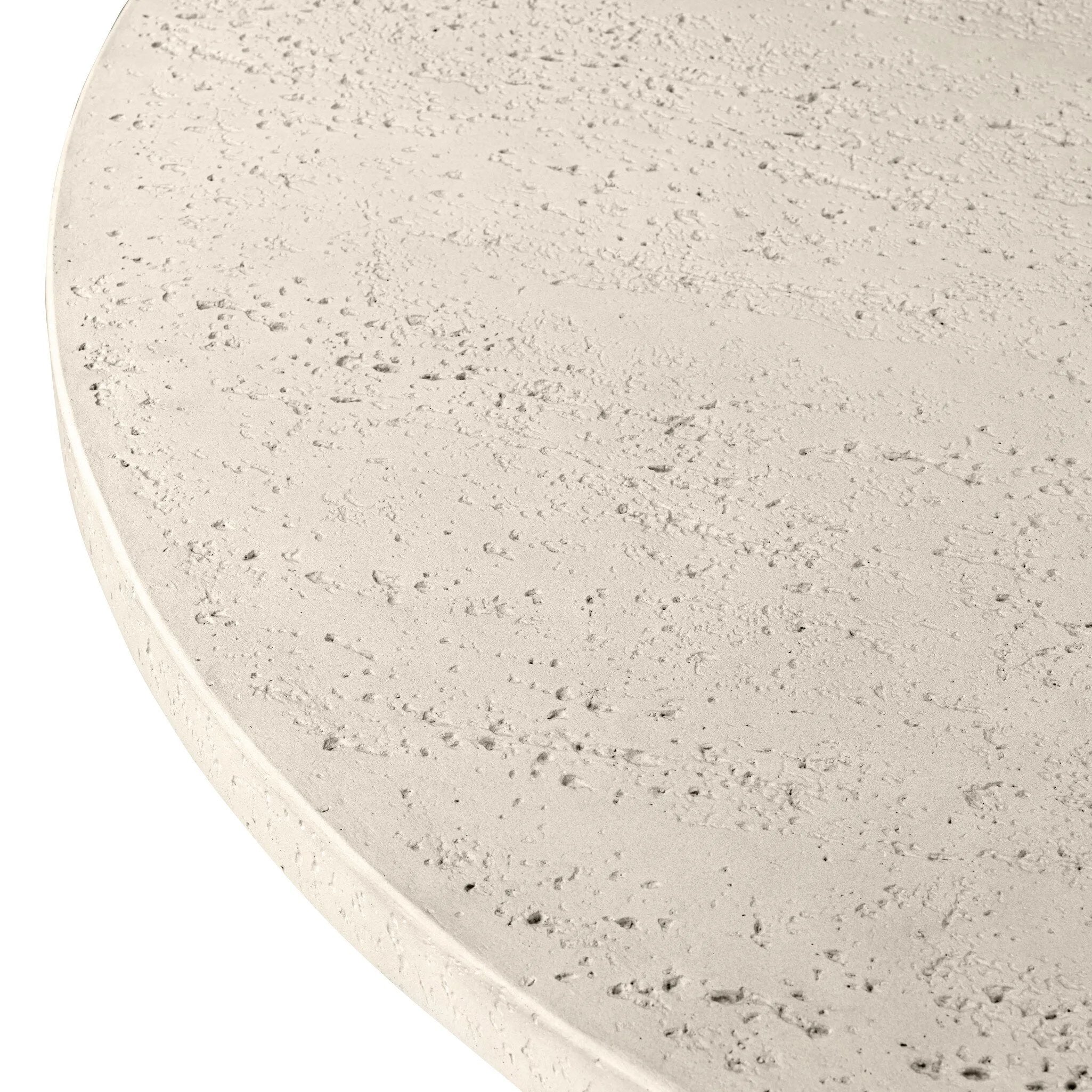 Textured ivory concrete finishes this pedestal-style outdoor dining table, with a subtly sculpted, tulip-shaped base bringing visual depth to any space. Cover or store indoors when not in use or during inclement weather.As fans of natural design at Amethyst, we love the designer inspired Varda Outdoor Dining Table 48". Amethyst Home provides interior design, new home construction design consulting, vintage area rugs, and lighting in the Washington metro area.