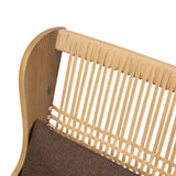 A timeless silhouette reimagined in a new way. Wrapped in high performance fabric, this wingback chair offers a rich, coffee-brown depth highlighted by delicate, linen flecks with natural highs and lows. Woven back and aged oak add beautiful character.As fans of organic modern design at Amethyst, we love the warm modern inspired Vestavia Chair. Amethyst Home provides interior design, new home construction design consulting, vintage area rugs, and lighting in the Miami metro area.