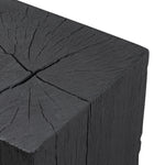 Ground any room with a style inspired by the beautiful simplicity of nature. Made of black-finished resin, the form for this special piece is molded from a tree trunk that's been cut into a square, then cast in resin to recreate the same  texture of the trunk, even the saw marks where it was cut — talk about a true statement piece Amethyst Home provides interior design, new home construction design consulting, vintage area rugs, and lighting in the Nashville metro area.